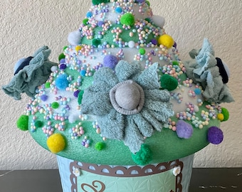 Handmade Diaper Cupcake, Gender Neutral Baby Shower Centerpiece, Washcloth Flower Gift