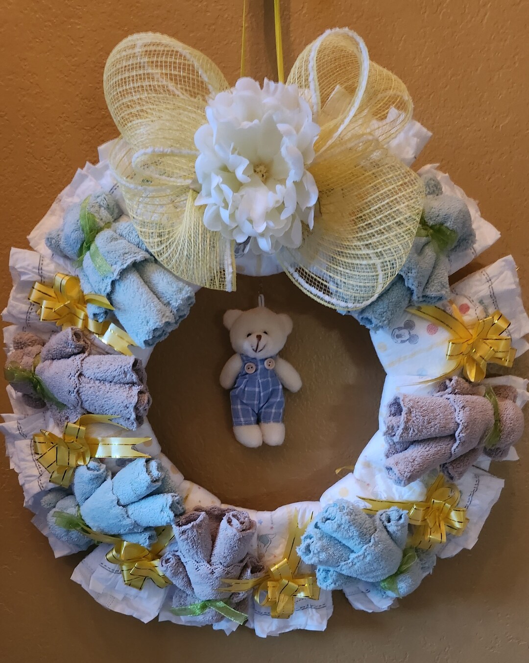 Diaper Wreath, Baby Shower Gift, Baby Shower Diaper Wreath, Baby Gift, Boy Diaper Wreath, Girl