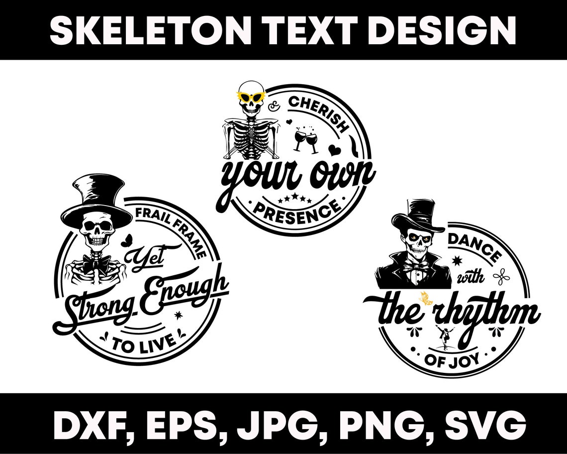 Skeleton SVG, Hallowen SVG, Shirt Designs of Text Skeleton, Rib Cage ...