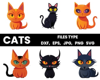 Cat Silhouette | Cat SVG | Cat Face SVG | Cat Cut Files | Cat Design | Cat Vector | Kitty SVG  | Pet Silhouette |Cat Head|
