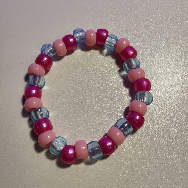 Pastel Pink And Blue Beaded Bracelet