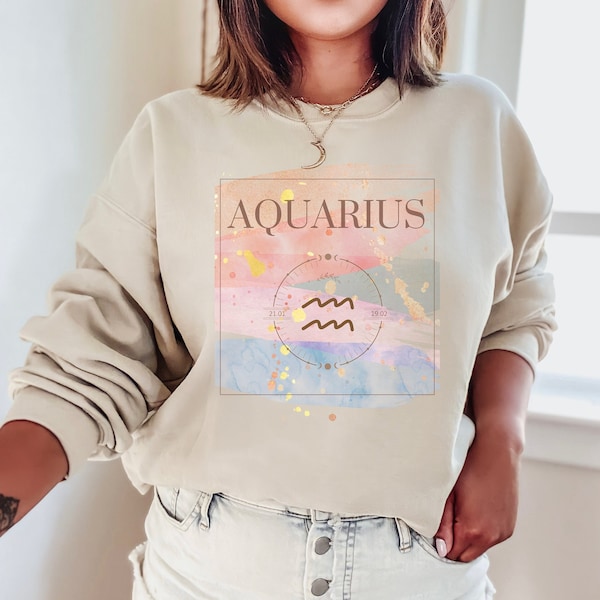 Aquarius Sweatshirt, Zodiac Sweatshirt, Zodiac symbol, Zodiac Shirt, Cosmo Shirt, Zodiac Sign Sweatshirt, Modern Zodiac, Unisex