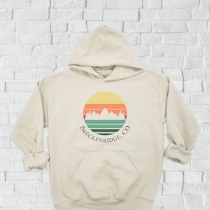 Breckenridge, Colorado Sudadera con capucha unisex, Esquí, Snowboard, Regalo de esquí, Regalo de snowboard, Deportes de invierno, Estación de esquí, Sudadera con capucha de esquí retro