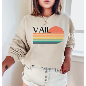 Sudadera Vail: Deportes de invierno retro de esquí y snowboard