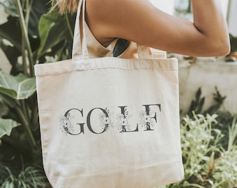 Golf Canvas Tote Bag, Gift for Golfer,  Female Golfer Gift, Golf Bag