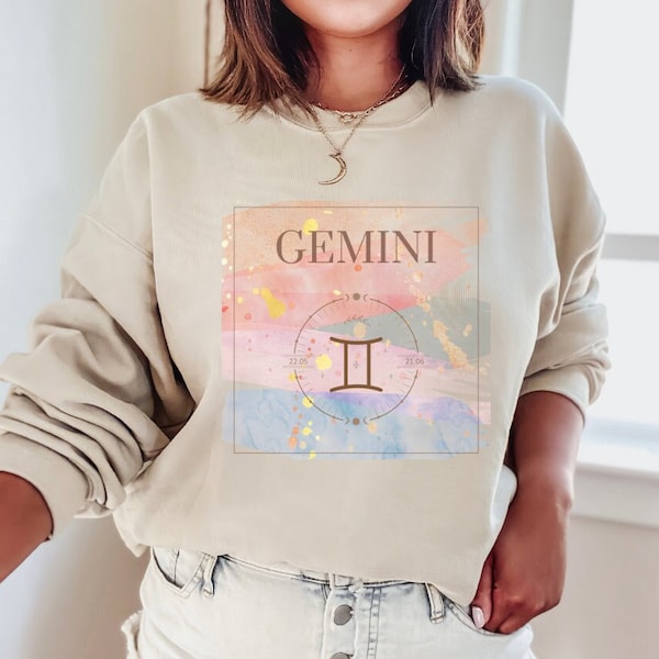 Gemini Sweatshirt, Zodiac Sweatshirt, Zodiac symbol, Zodiac Shirt, Cosmo Shirt, Zodiac Sign Sweatshirt, Modern Zodiac, Unisex