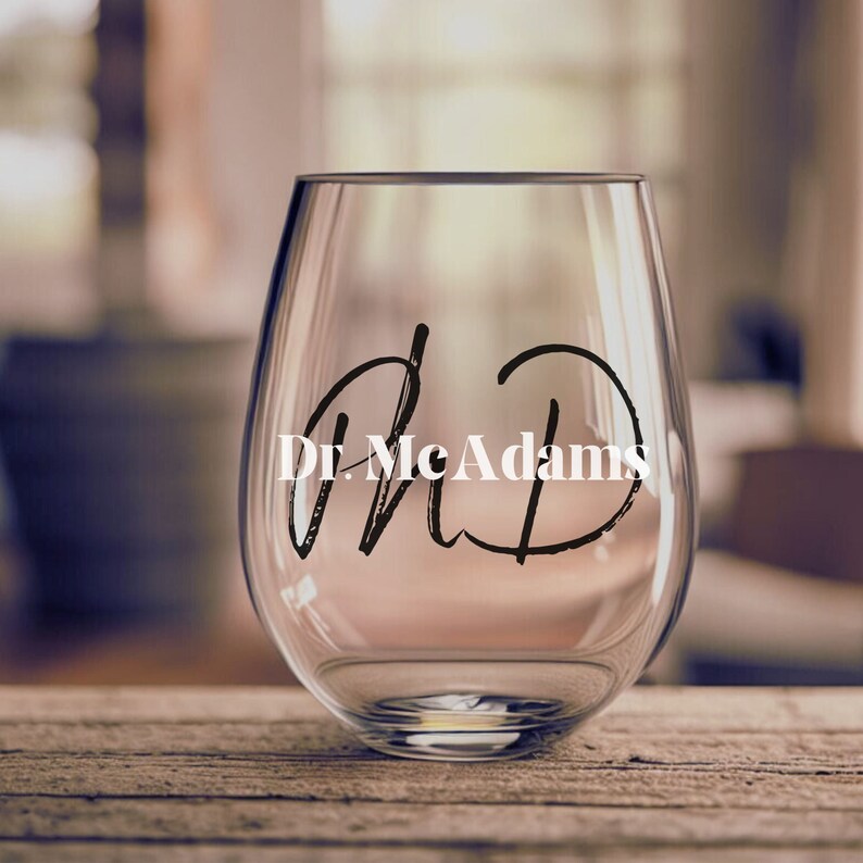 Custom Phd Wine Glass, Personalized Graudation Gift, Doctoral Grad ...