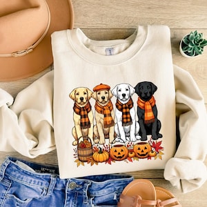Lovely Thanksgiving Dogs Cozy Women Sweatshirt, Fall Dogs T-Shirt, Dog Lovers Thanksgiving Gift, Cute Women Fall Gift