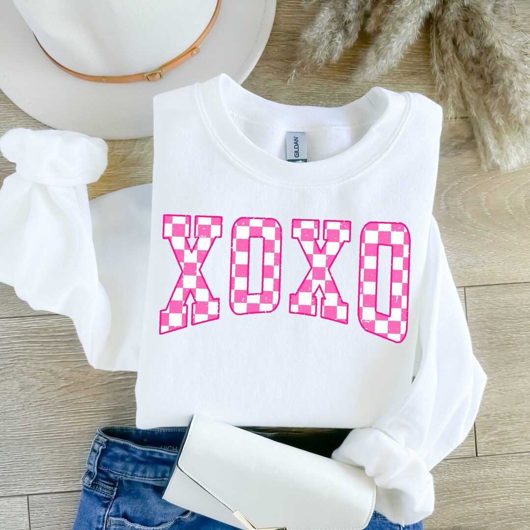 Sweet Wink Girls XOXO Sequin Patch Valentine's Day Sweatshirt - Ballet Pink