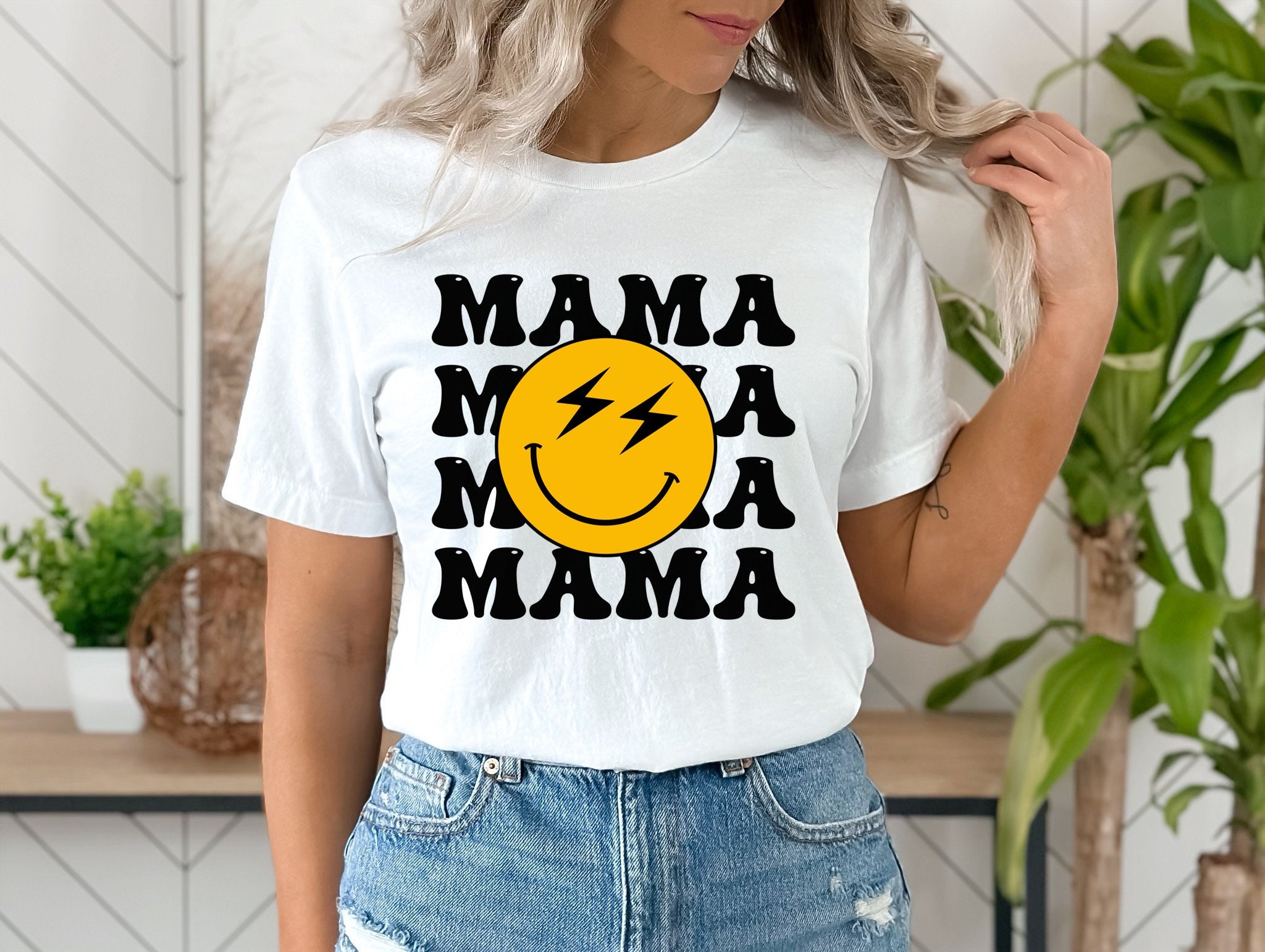 FKEEP Mama Shirt - Women's Mom Life Graphic Tee, Loose Fit Short Sleeve, Mother's Day Gift