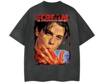 Vintage T-shirt, Loose T-shirt, Y2K T-shirt, Streetwear T-shirt, Oversize T-shirt, Black T-shirt, SCREAM movie