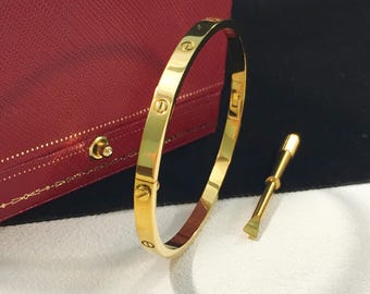 Pulsera auténtica hecha a mano, vintage, de segunda mano, modelo pequeño LOVE