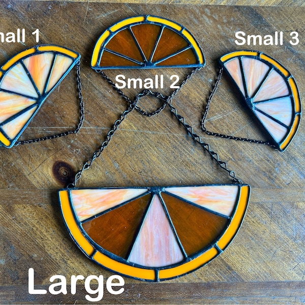 Stained Glass - Orange Slices * Wall Hanging * Fundraiser Collection * Gift * Sun-Catcher * Citrus * Florida Decor * Tangerine * Fruit *