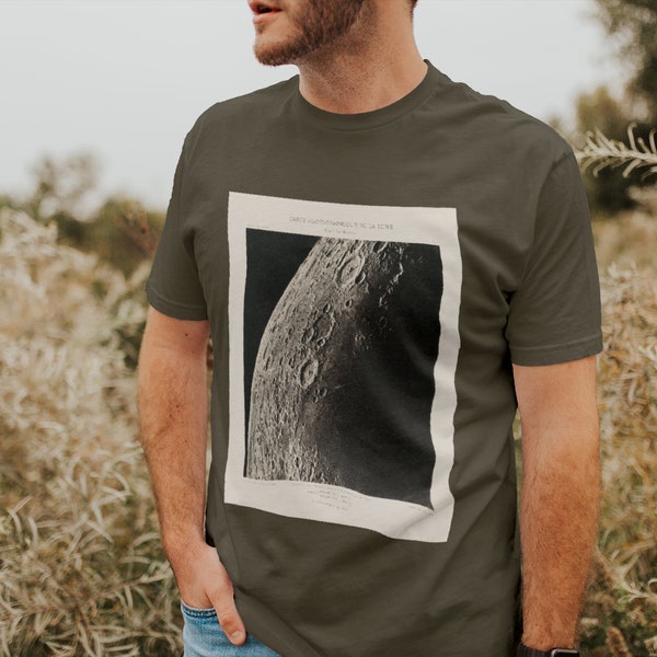 Carte Photographique De La Lune Tee, Astronomy Tee for Men