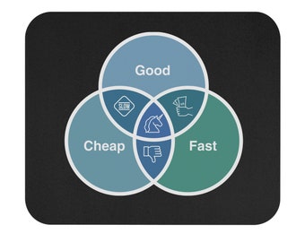 Good Fast Cheap, Data Science Mouse Pad, Analytics Mouse Pad, Statistics Mouse Pad, Data Mouse Pad