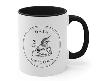 Data Unicorn White Ceramic Coffee Mug, , Data Science Mug, Data Mug, Analytics Mug, Statistics Mug, Programming Mug, Gift Mug, Coffee Mug