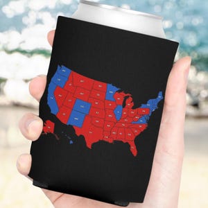 Electoral College Map Can Cooler, 2024 Election Map Drink Cooler, USA Political Map Drink Sleeve, Patriotic Party Gift