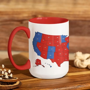 2024 Wahlkarte Kaffeetasse - Vaterländisches Politisches Geschenk, Größen 11oz 15oz