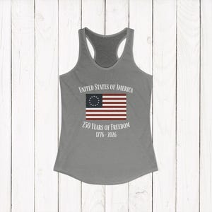 United States of America 250 Years of Freedom Racerback Tank | Spring Break Tank Top | Patriotic Womens Shirt | America 250 Tank Top