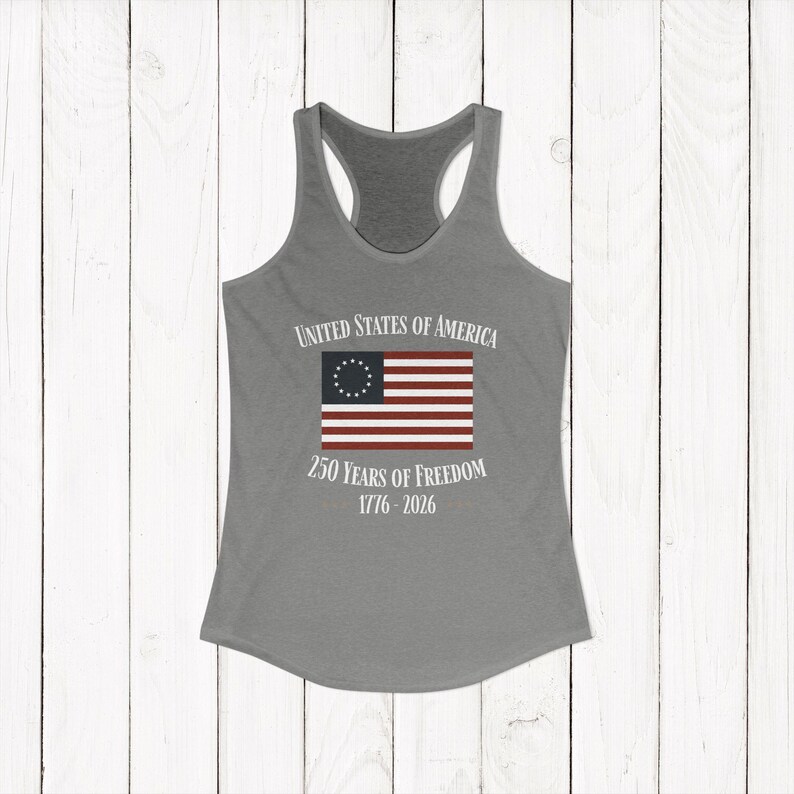 United States of America 250 Years of Freedom Racerback Tank | Spring Break Tank Top | Patriotic Womens Shirt | America 250 Tank Top