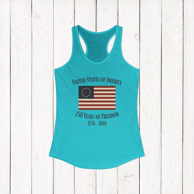 United States of America 250 Years of Freedom Racerback Tank | Spring Break Tank Top | Patriotic Womens Shirt | America 250 Tank Top
