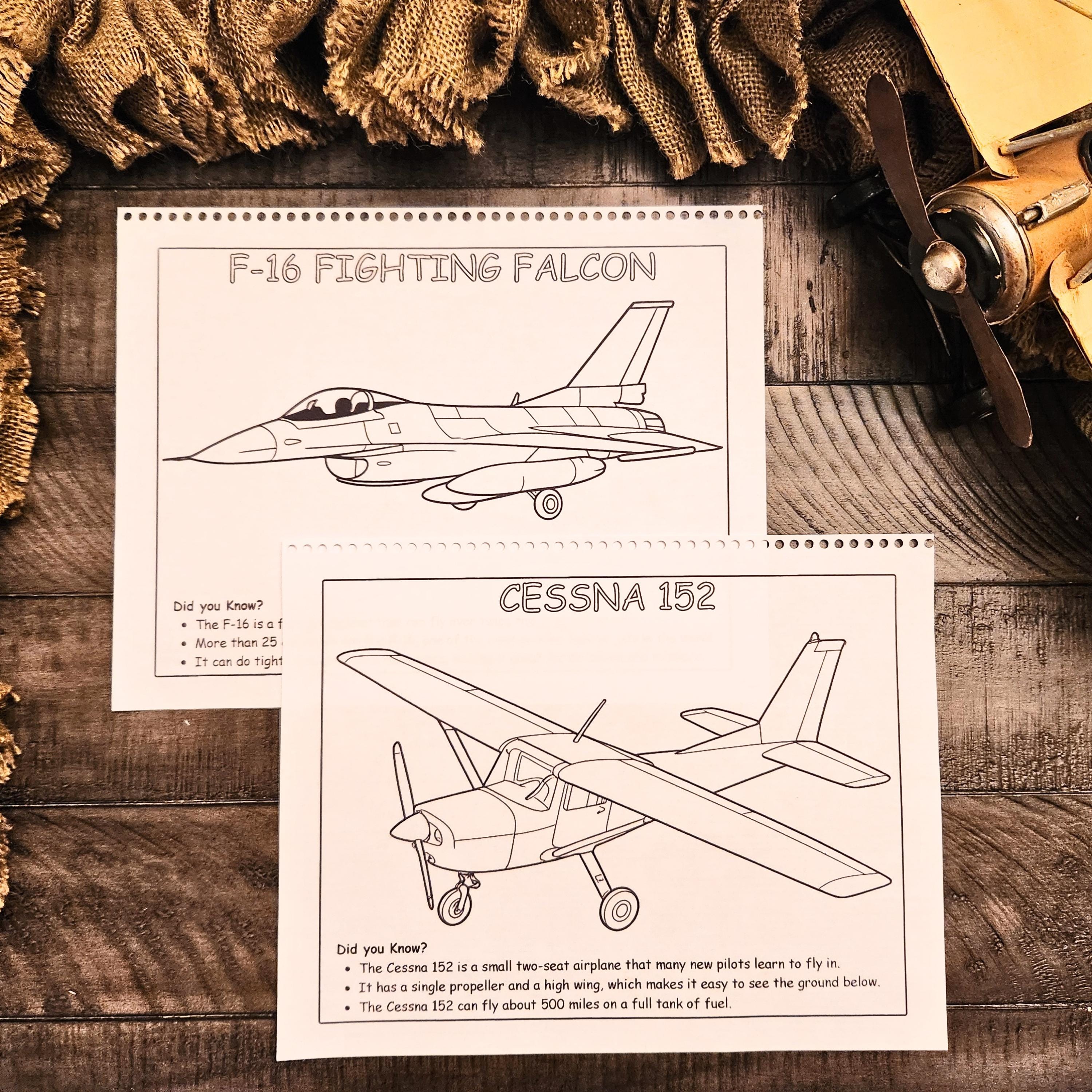 Awesome Airplanes Coloring Book for Kids | Printable PDF | 11 Pages ...