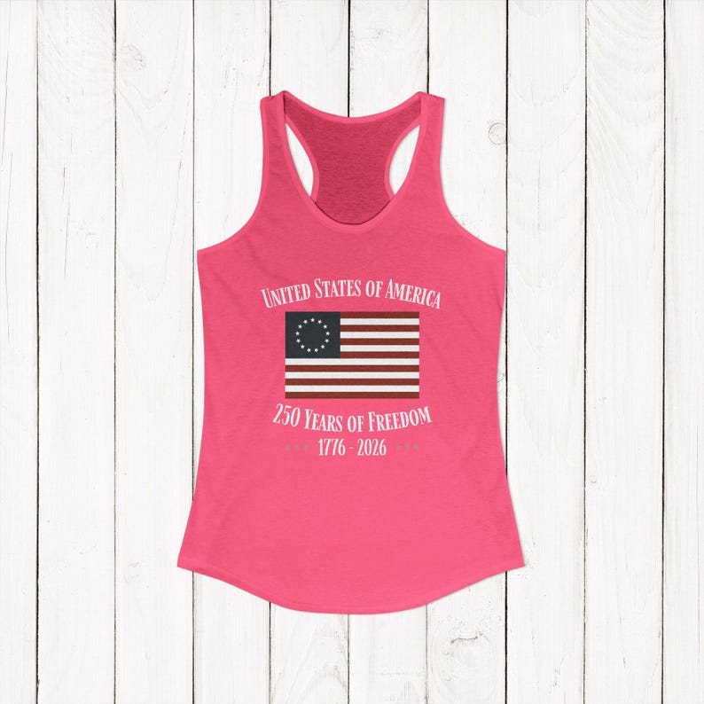 United States of America 250 Years of Freedom Racerback Tank | Spring Break Tank Top | Patriotic Womens Shirt | America 250 Tank Top