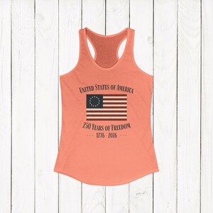 United States of America 250 Years of Freedom Racerback Tank | Spring Break Tank Top | Patriotic Womens Shirt | America 250 Tank Top