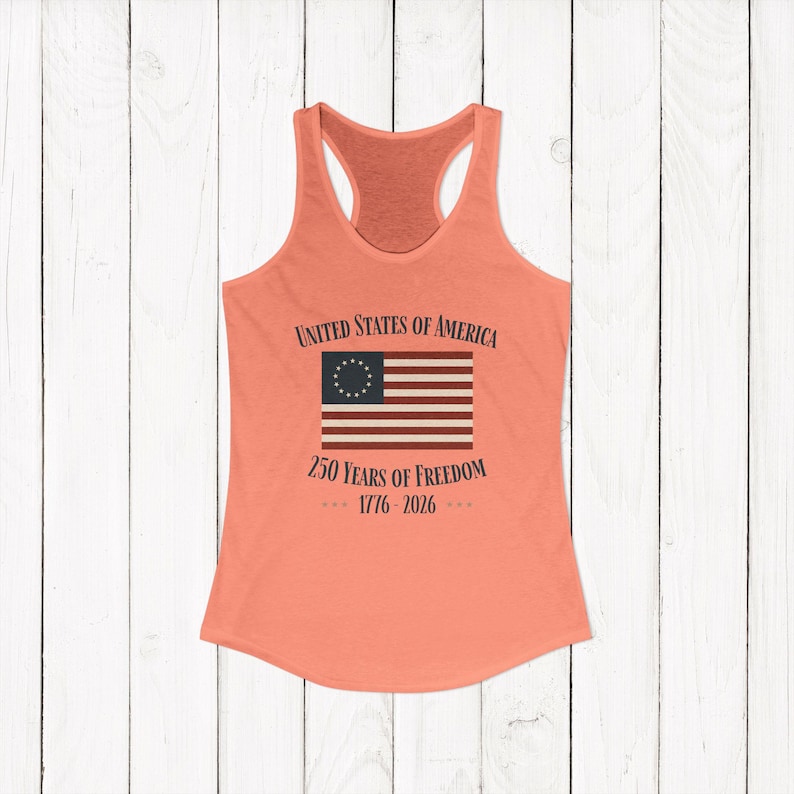 United States of America 250 Years of Freedom Racerback Tank | Spring Break Tank Top | Patriotic Womens Shirt | America 250 Tank Top