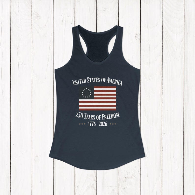United States of America 250 Years of Freedom Racerback Tank | Spring Break Tank Top | Patriotic Womens Shirt | America 250 Tank Top