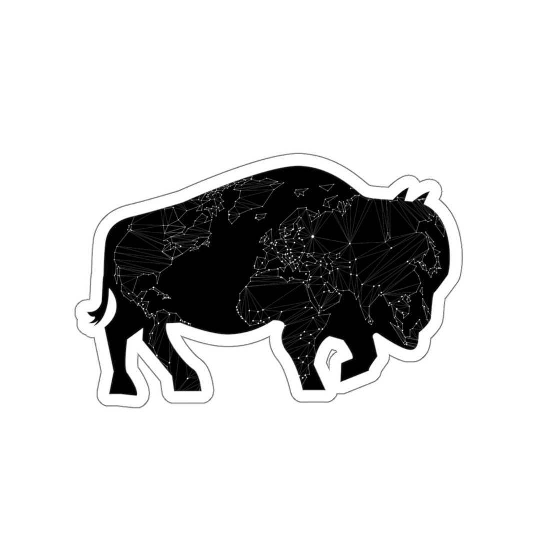 World Buffalo Sticker With Globe Design Water Bottle Sticker for ...