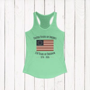 United States of America 250 Years of Freedom Racerback Tank | Spring Break Tank Top | Patriotic Womens Shirt | America 250 Tank Top