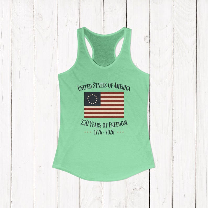 United States of America 250 Years of Freedom Racerback Tank | Spring Break Tank Top | Patriotic Womens Shirt | America 250 Tank Top