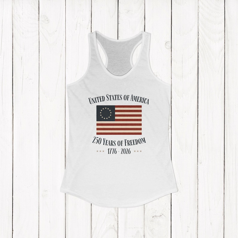 United States of America 250 Years of Freedom Racerback Tank | Spring Break Tank Top | Patriotic Womens Shirt | America 250 Tank Top