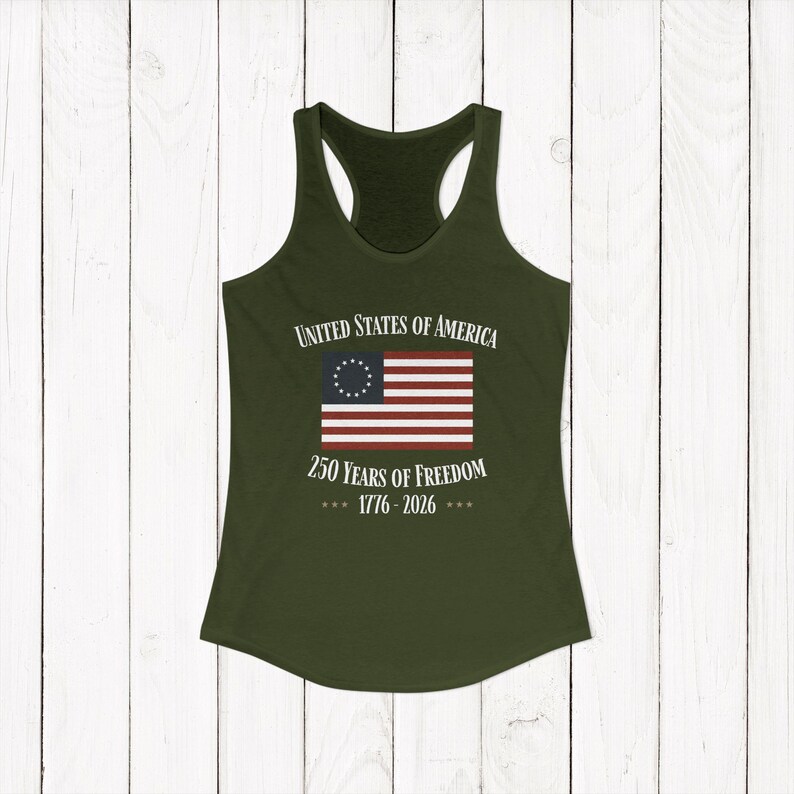 United States of America 250 Years of Freedom Racerback Tank | Spring Break Tank Top | Patriotic Womens Shirt | America 250 Tank Top