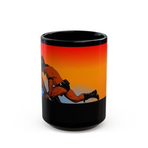 Leather Wrestlers Mug | Gay Leather Men Art Mug | Muscular Grappling Gift | Gift for Him | Boyfriend Gift | Morning Coffee Mug image 9