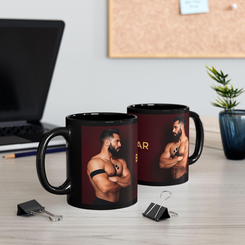 Gay Bear Mug | Muscular Bearded Bear Men | Gift for Him | Boyfriend Gift | Bear Pride Coffee Mug | Sexy Gay Bear Gift Idea image 7