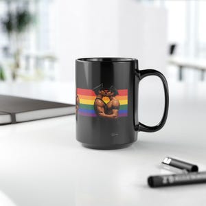 Taza de cuero gay | Regalo para parejas de hombres de cuero | Regalo arcoíris del orgullo | Regalo para novio | Regalo para papi de cuero | Idea de regalo gay imagen 17