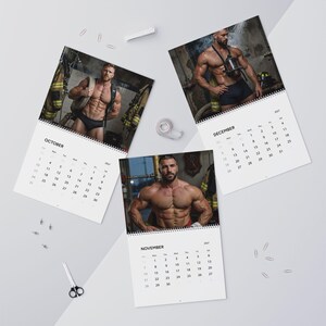 2027 Calendar Firefighters | Gay Fireman Wall Calendar | Muscular Firemen Calendar | Firemen Gift for Him | Masculine Wall Decor image 14