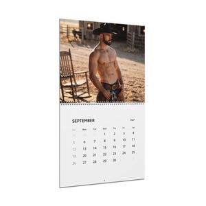 2027 Calendar Cowboys | Gay Cowboy Wall Calendar 2027 | Western Muscle Men Calendar 2027 | Rugged Desert Cowboy Gift for Him image 9