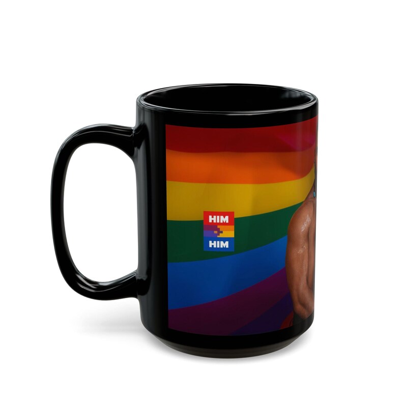 Taza del Orgullo Gay | Pareja de hombres barbudos | Regalo para él | Regalo para novio | Amantes de la bandera arcoíris | Pareja con chaqueta de cuero | Regalo del Orgullo para el esposo imagen 11
