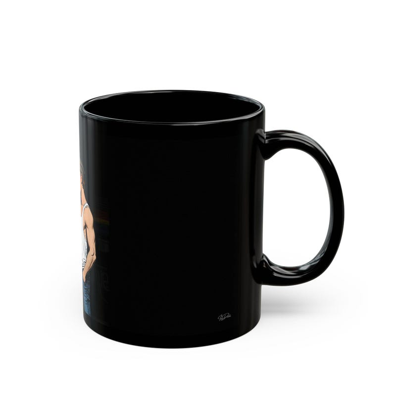 Gay Leather Couple Mug | Pride Men Gift for Him | Boyfriend Gift | Gay Couple Coffee Mug | Leather Cap Men Gift | Romantic Gay Gift image 2