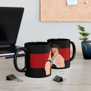 Leather Men Mug | Gay Bears Couple Gift | Bearded Redhead Gift for Him | Boyfriend Gift | Leather Daddy Coffee Mug | Gay Gift Idea image 7