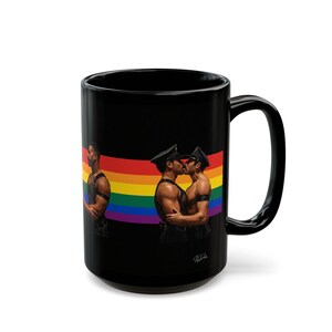 Taza de cuero gay | Regalo para parejas de hombres de cuero | Regalo arcoíris del orgullo | Regalo para novio | Regalo para papi de cuero | Idea de regalo gay imagen 14