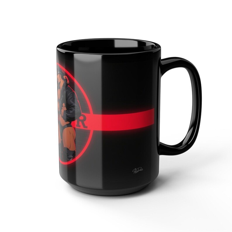Taza para hombres de cuero | Pareja gay de hombres musculosos en cuero | Regalo para él | Regalo para novio | Regalo de aniversario para esposo imagen 14