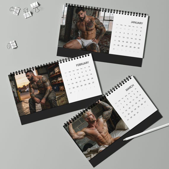 Calendario de mesa 2027: Hombres tatuados — 4
