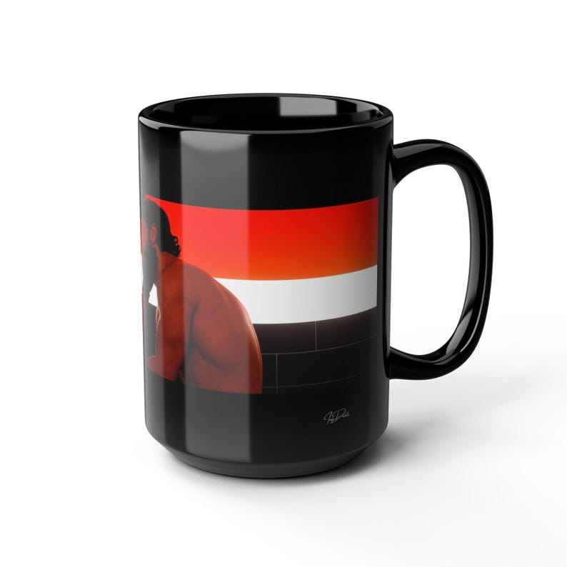 Leather Fetish Mug | Gay Leather Couple | Gift for Him | Boyfriend Gift | Muscle Men Art | Queer Gift Idea | Male Intimacy Mug image 14