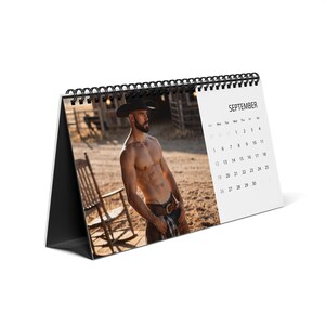 2027 Cowboy Calendar | Gay Cowboys Desk Calendar | Rugged Men 2027 Calendar | Western Male Desk Calendar | Cowboy Gift for Him image 2