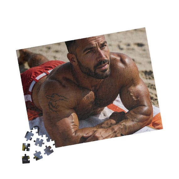 Handsome Muscular Lifeguard Beach Hunk — 7
