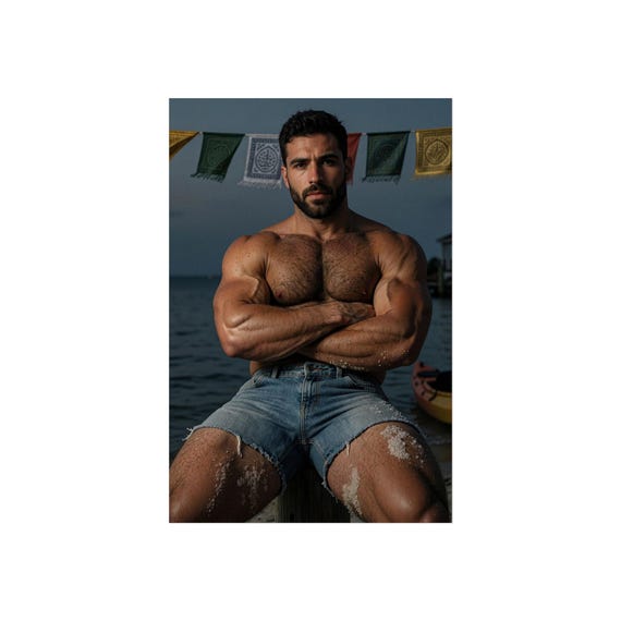 Muscular Male Beach Wall Art